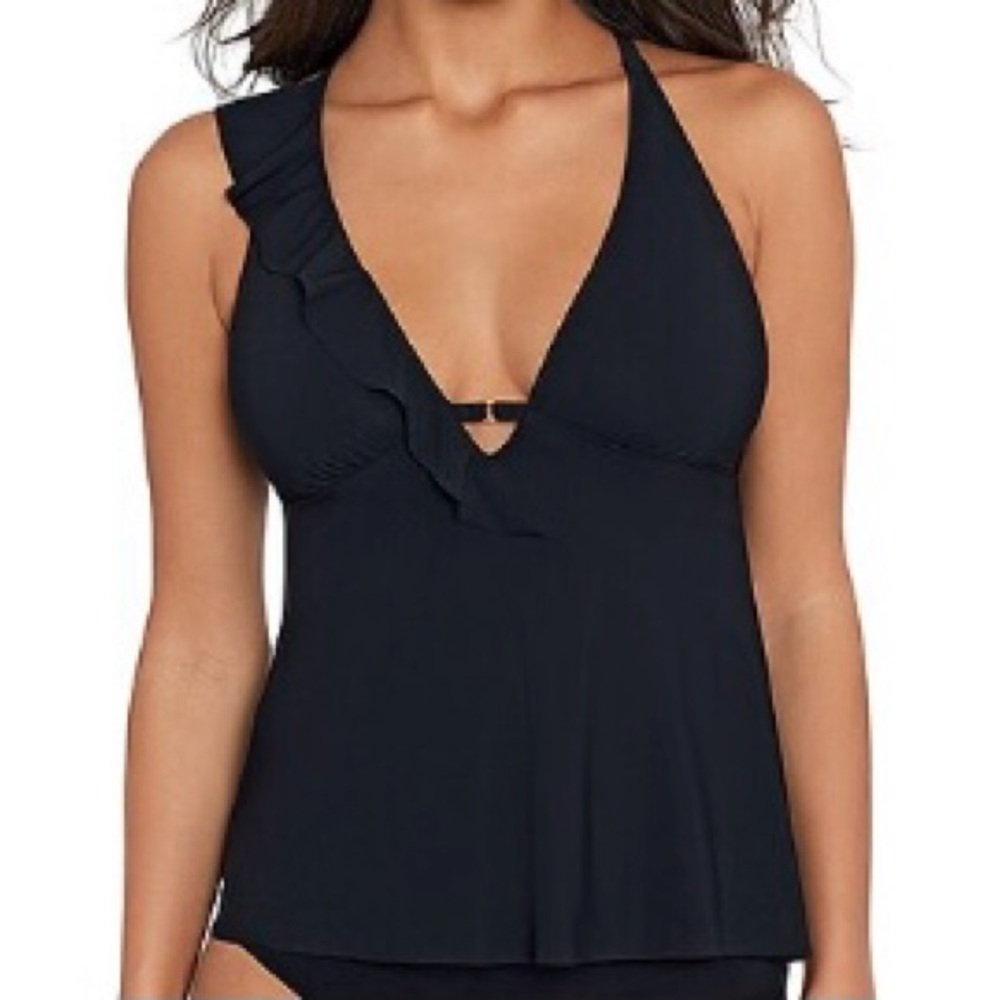 Black tankini top NWT